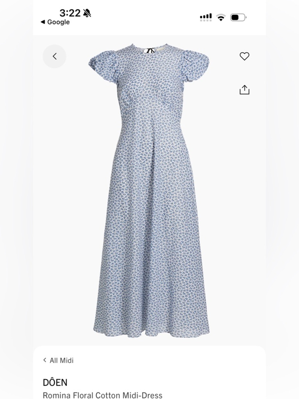 Doen Romina Floral Cotton Midi-Dress